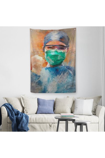 19Thriving Abstract Nurse, Medical Abstract Wall Drape - Carpet -5246