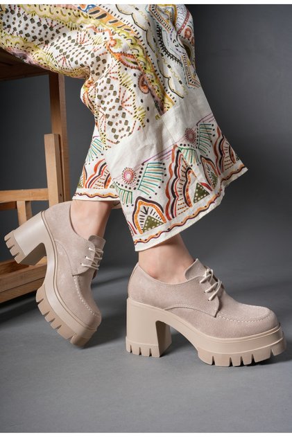 Enyfsera Kadın Loafer 0012507 Bej Süet