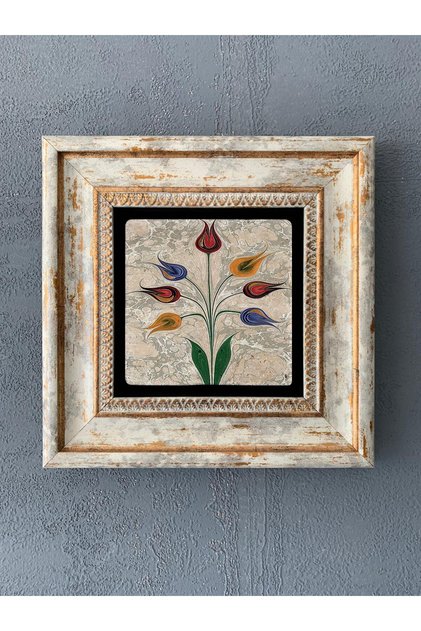 Çerçeveli Taş Duvar Dekoru 20 X 20 Cm Ebru