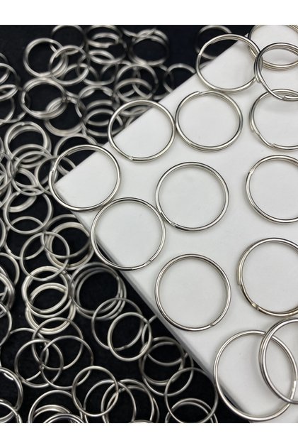 25 Pieces Nickel/Silver Color 2.5cm Double Row Chainless Keychain Rings, Hobby, Accessory Making
