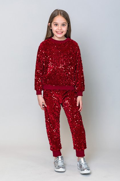 Kız Çocuk Pullu Sweatshirt