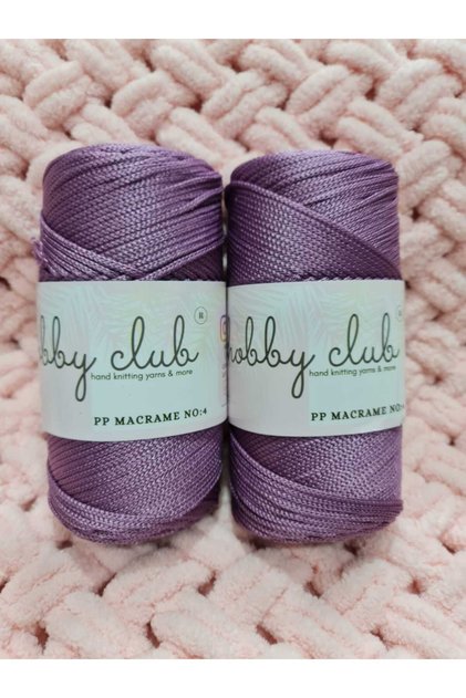 [2pcs] 4 No 200 gr Plum Polyester Macrame Medium Thick Plate and Bag Thread Crochet No 3.5 or 4