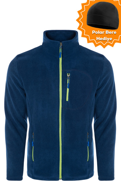 Erkek Pro Rüzgar Geçirmez 5 Cepli Outdoor Tam Fermuarlı Polar Ceket