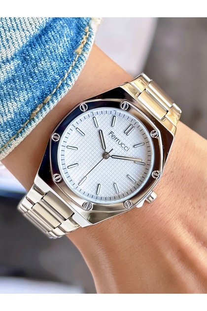 Women's Wristwatch Waterproof Steel Cord Silver Color