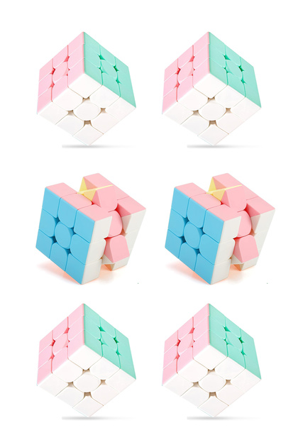 6Pcs Speed Cupe Cube Brain Teaser Cube 3X3 Pastel Colors Speed Cube,Fidget Toy Travel Brain Teaser