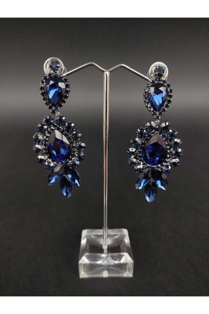 Navy Blue Crystal Stone Henna Wedding Bridal Earring – Bijoux Earring – Bijoux Earring – Bijoux Earring