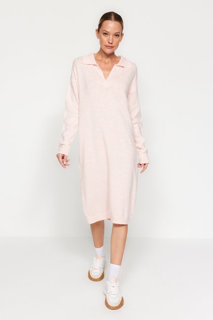 Pudra More Sustainable Midi Knitwear Soft Textured Dress Twoaw24El00520