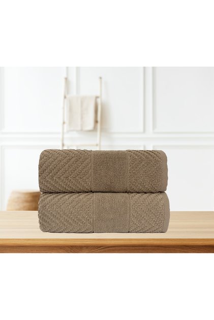 JAKARLI ZİKZAK DESENLİ 2Lİ HAVLU SETİ 50X100CM