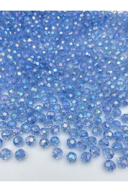 10mm Light Blue Color Honeycomb Model Acrylic Beads with Janjan, Jewelry Bag Beads (100gr,~200 Pieces)