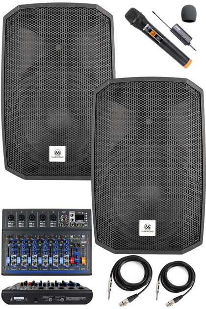 Maxword Maxi-12a-mixer Set 2 Adet 12 Inç Aktif hoparlör mikser Ve