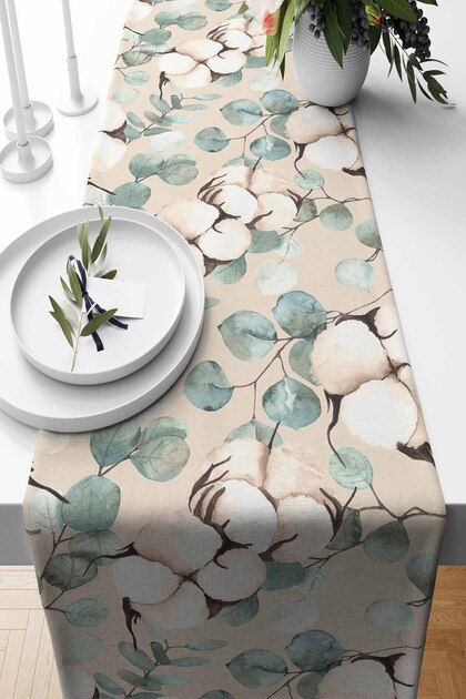 Runner Pumpkin Patterned Suede Woven 140*40 Cm