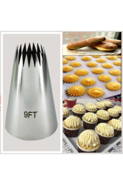Stainless Steel Cream Piping Bag Tip (Whipping Bag Tip, Cap) 1 Piece + 4 Whipping Bags