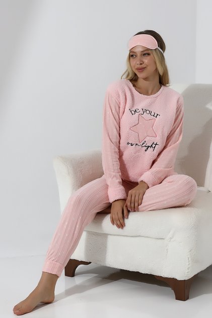 Σετ γυναικείες πιτζάμες Fwn 5018 βελούδινο Welsoft Fleece Winter Starry Soft