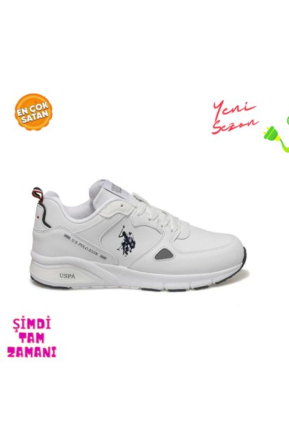 U.S. Polo Assn. Ortopedik Vance Wmn Unisex Beyaz - Siyah Günlük Spor Ayakkabı