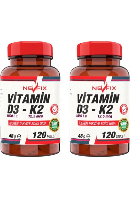 Vitamin D3 Vitamin K2 120 Tablet X 2 Kutu