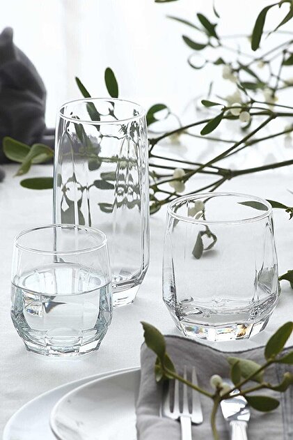 LAV Diamond 36 Piece Glass Set - Water Glass Set Set Pomegranate 50  Fma05058- Trendyol