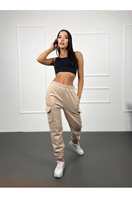 HIGH WAIST ELASTIC CAMP CARGO POCKET TRACK POTENTS