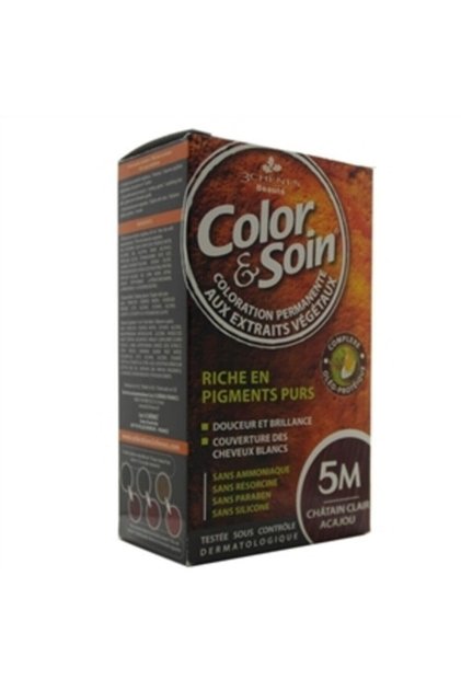 Color And Soin Tamamen Bitkisel Organik Saç Boyası 5m Açık Maun Kestanesi