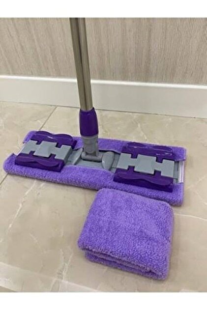 Alsamkapsam Mor Teleskopik Mandallı Mikrofiber Sihirli Mop Yüzey