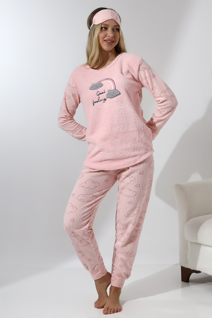 5010 Plush Welsoft Fleece Winter Soft Women's Pajama Set