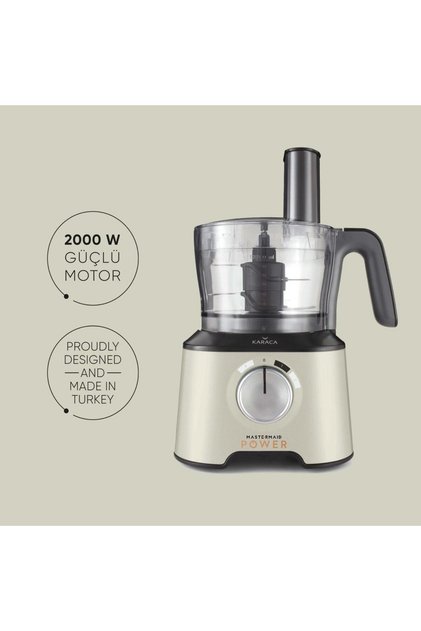 Mastermaid Power Essential Soft Cream Mutfak Robotu, Blender Seti Doğrayıcı 2000W Güçlü Motor