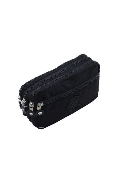 Klinkir Multi-Pocket Wallet Clutch Bag Crossbody Bag Rainproof Women Messenger Bag Black Color