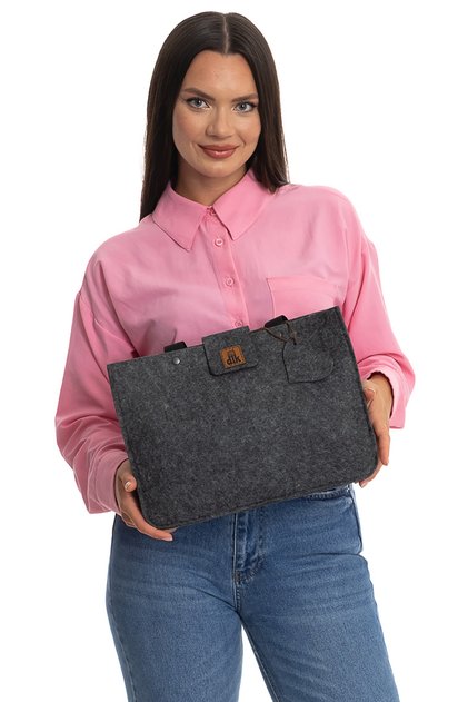 Medium Shoulder Bag - Special Design Felt Bag - Anthracite Gray -35 X 25 X 10cm