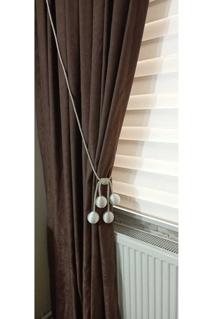 4 Ball Background Curtain Collection Attachments - Cornise, Takmatik, Cream-Ecru Ceiling, Bracho and Ornamental Curtain Cord