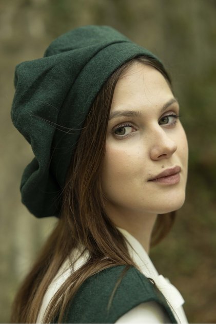 Women's Emerald Green Stamp Painter Hat