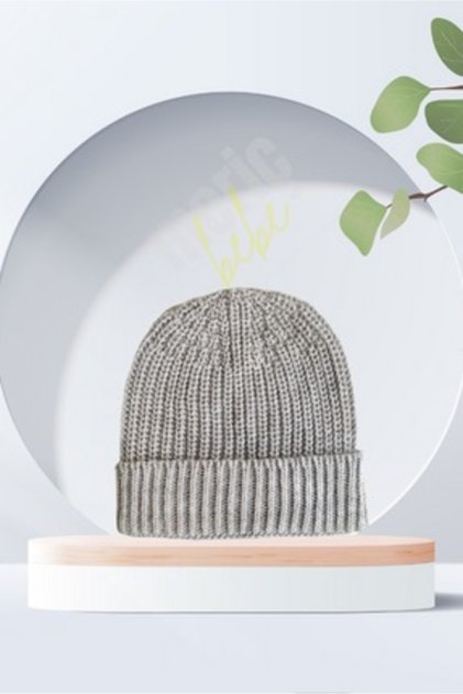 Flexible Thessaloniki Knit Knitwear Basic Standard Unisex Gray Beret 1-4 Years