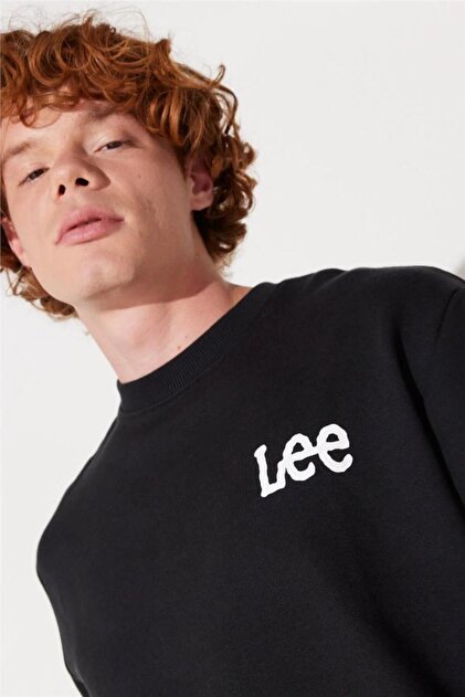 洋楽 K-Lee Lee L232518 001 Sıyah Erkek Bısıklet Yaka Sweatshırt - Fiyatı