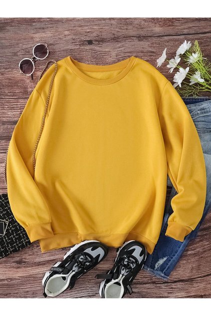 Unprinted Crew Neck Oversize Unisex Sweatshirt DAXİS Sportwear Company