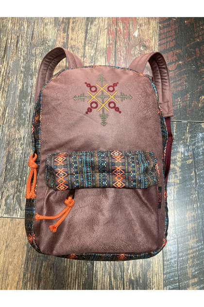 Nubi Ethnic Authentic Patterned Embroidery Backpack Bohemian Backpack Daily Use Travel