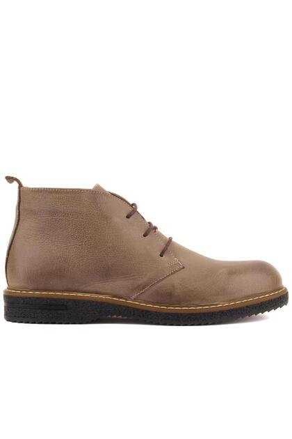 - Light Mink Leather Lace-Up Men's Boots 102-9065-21750