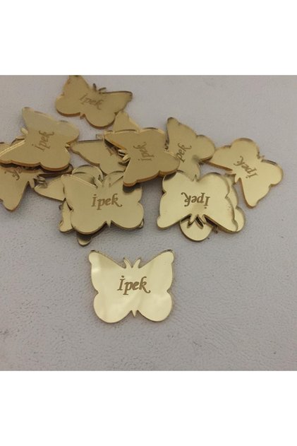 15 Pcs 3 cm Gold Plexy Butterfly Plexy Label 3cm Plexy Butterfly