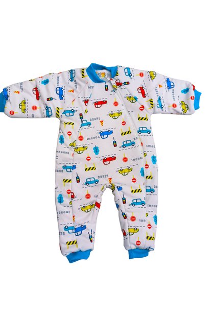 Car Patterned Long Sleeve Crew Neck Lined 2.5 Tog Sleeping Bag for Ages 1-6
