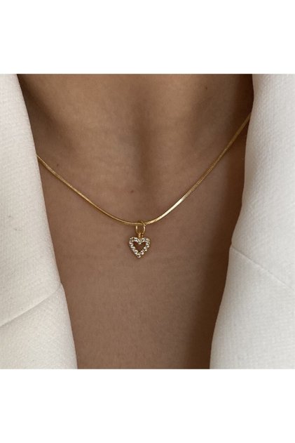 Tiny Stone Heart Necklace