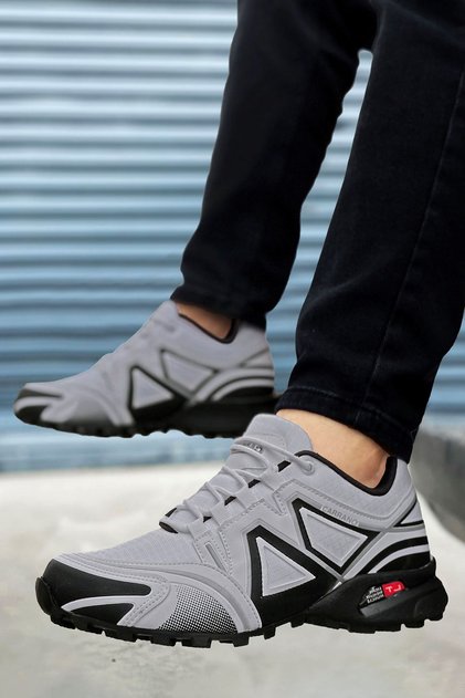 Black White Outdoor Trekking Men's Shoes