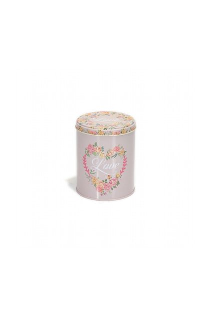 Sn_Vintage Love Patterned Metal Spice Jar, Ø10.5 cm X 13 Cm, 1 Lt, Ef109-B2