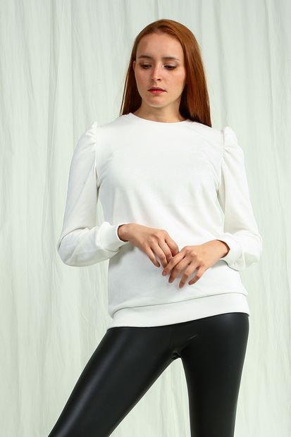 Collezione Kadın Ekru Regular Sweatshirt UCB150590A12 - 1