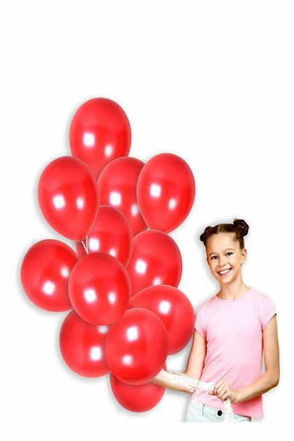 Red Color Metallic Balloon 50 Pieces (Pack of 50)