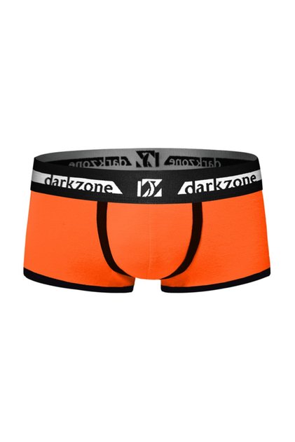 Short Orange Men's Boxers with Black Piping