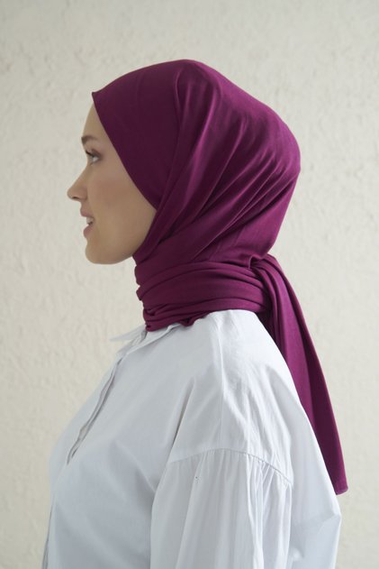 Women's Hijab Cotton Combed Shawl Raspberry - 29
