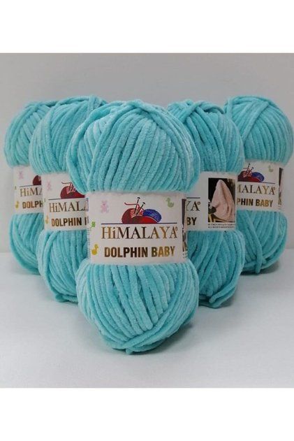 Dolphin Baby Velvet Knitting Yarn 5 Pack Turquoise 80335