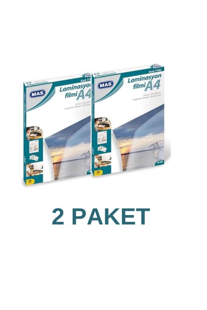 Laminasyon Filmi Parlak A4 125 Mıc 2 Paket