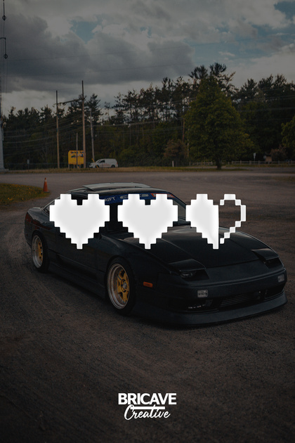 Pixel Art Heart JDM Car-Motorcycle Windshield Label Sticker 20x5,6cm