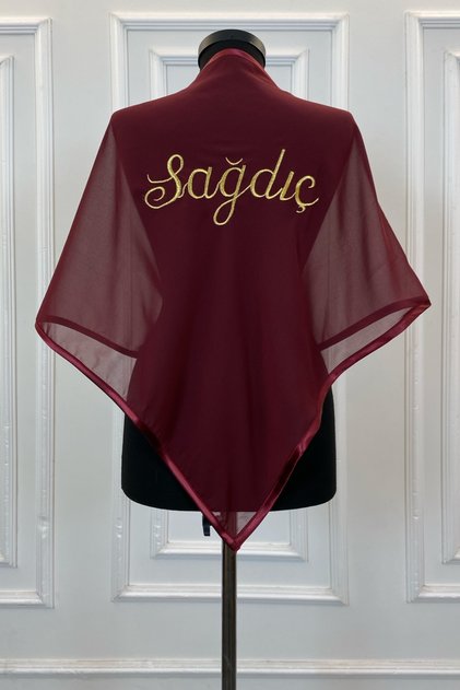 Burgundy Chiffon Groomsmen Shoulder Cover Shawl, Groomsmen Soldier Henna Cover