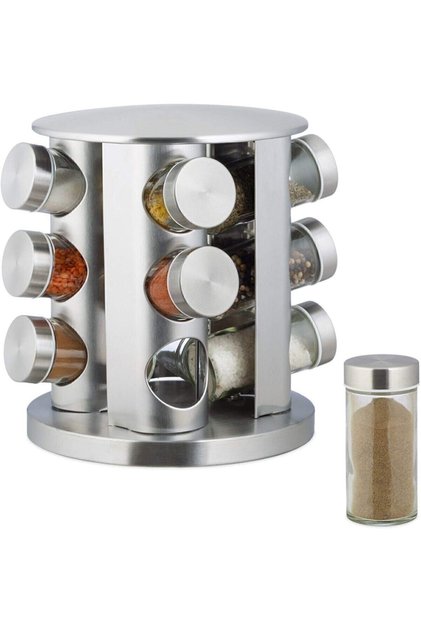 12’li Dönerli Metal Baharatlık Baharat Seti