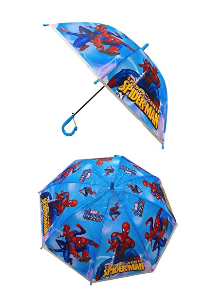 Örümcek Adam Lisanslı Katlanabilir Çocuk Şemsiyesi - Düdük Aksesuarlı Spiderman Şemsiye