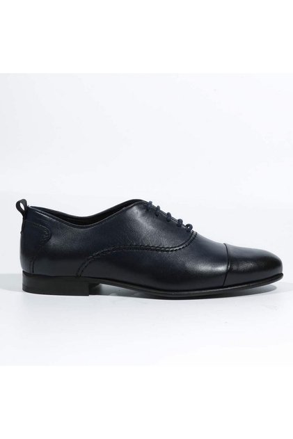 Genuine Leather Men's Navy Blue Shoes - Men's Navy Blue Casual Shoes - Groom Shoes - Antique Model